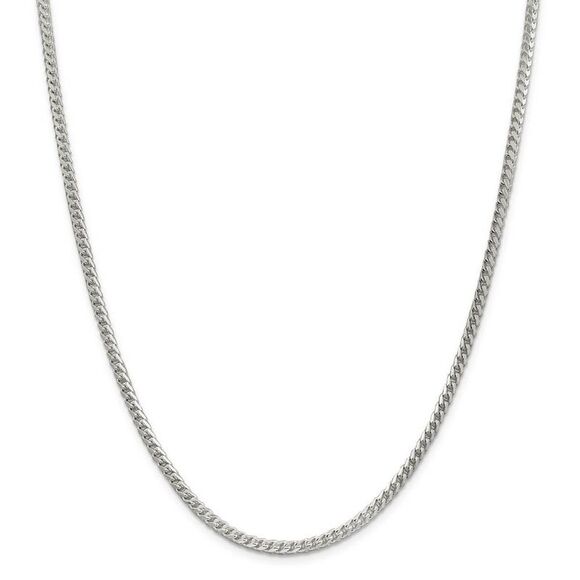 3.4mm Sterling Silver D/C Solid Square Franco Chain Necklace, 24 Inch - Picture 2 of 8